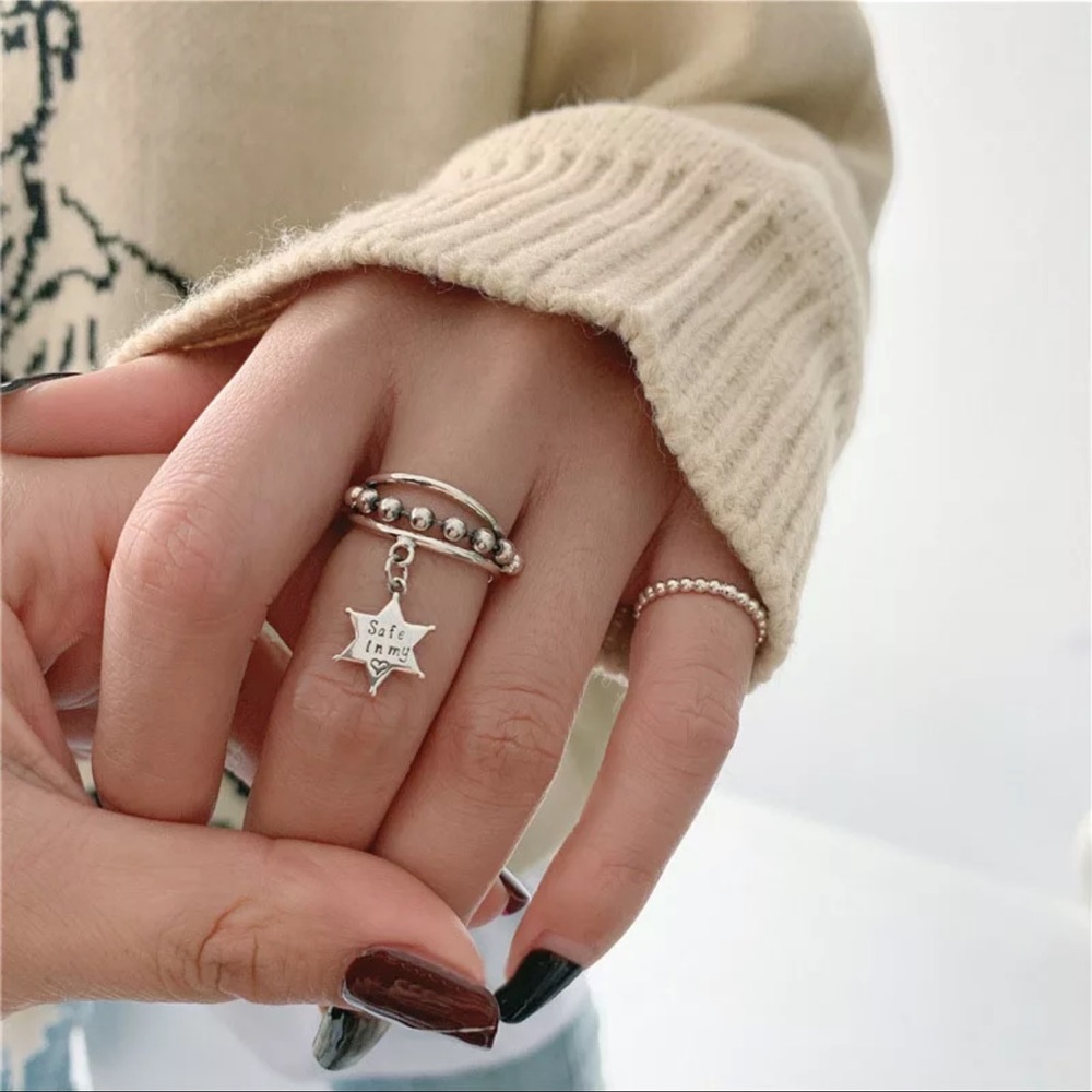 New 925 Sterling Silver Multi-Layer Pentagram boho - Picture 2 of 5